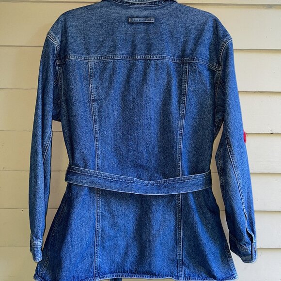 LIZ CLAIBORNE CRAZY HORSE Vintage belted denim jacket - Picture 7 of 10